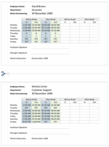 Break Schedule Template (Excel)