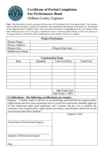 Building Completion Certificate Template