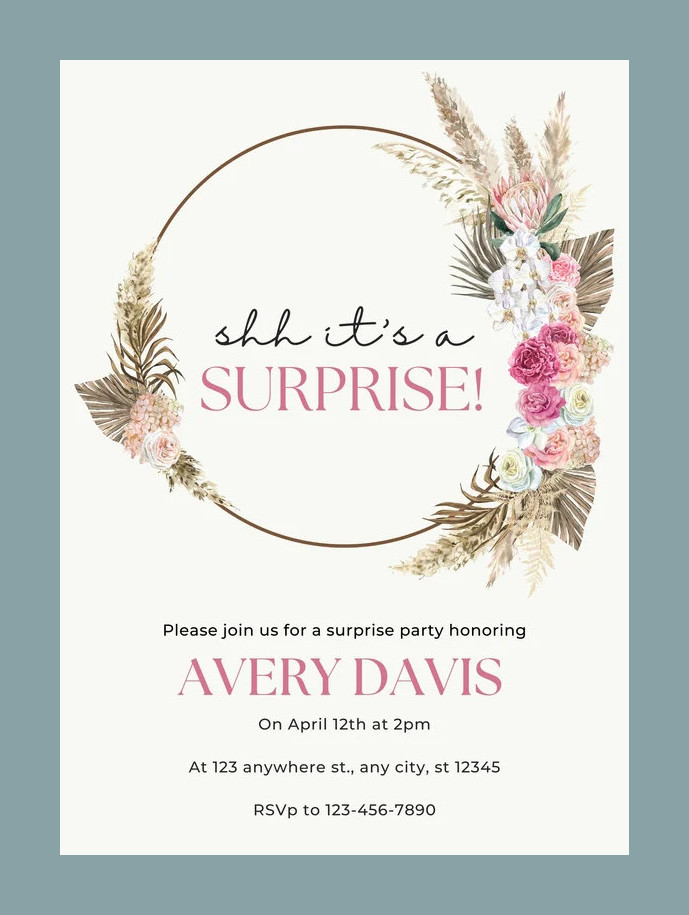 Example Surprise Party Invitation Template Example Surprise Party Invitation Template