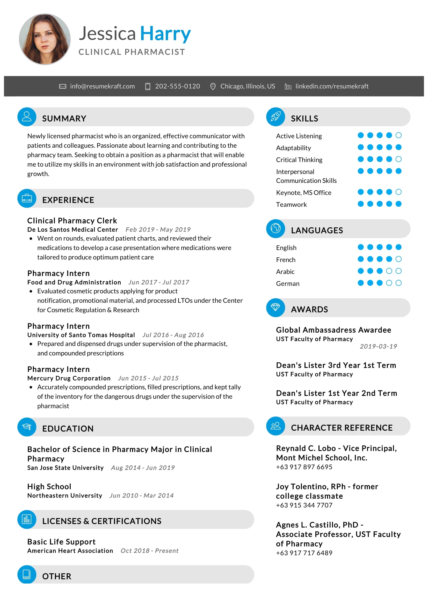 Example of Pharmacist Resume Template Example of Pharmacist Resume Template