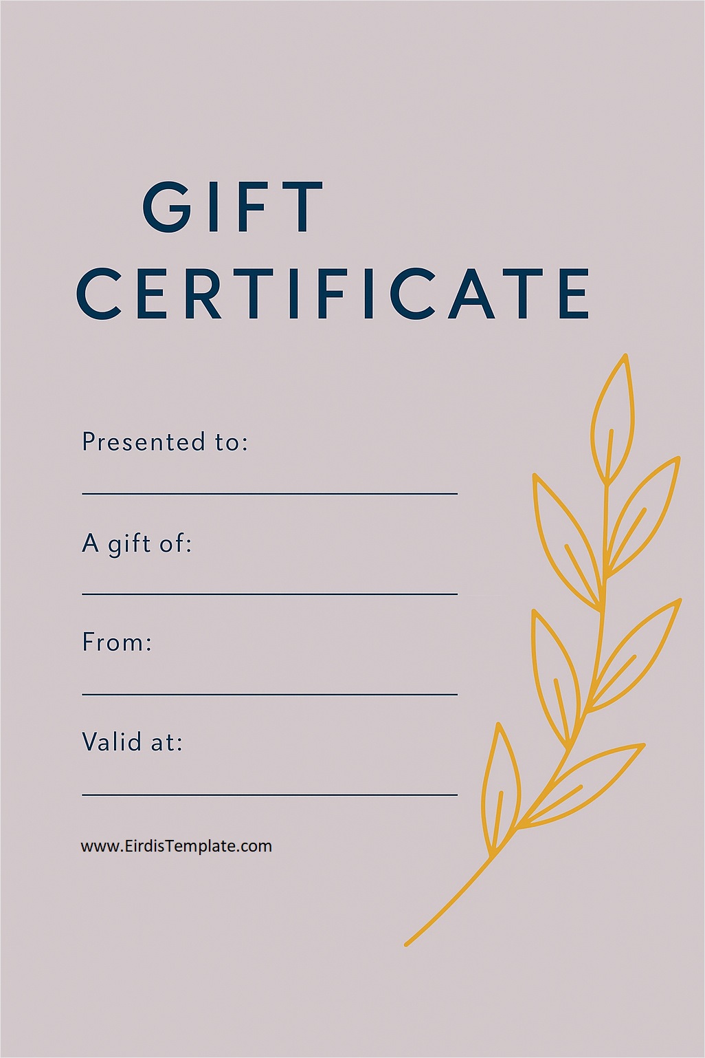 Gift Certificate Template Gift Certificate Template