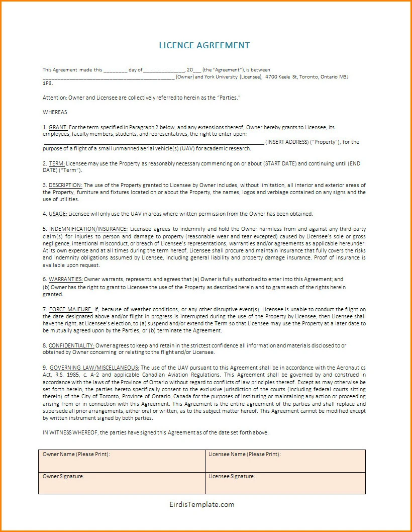 Licensing Agreement Template Licensing Agreement Template Word
