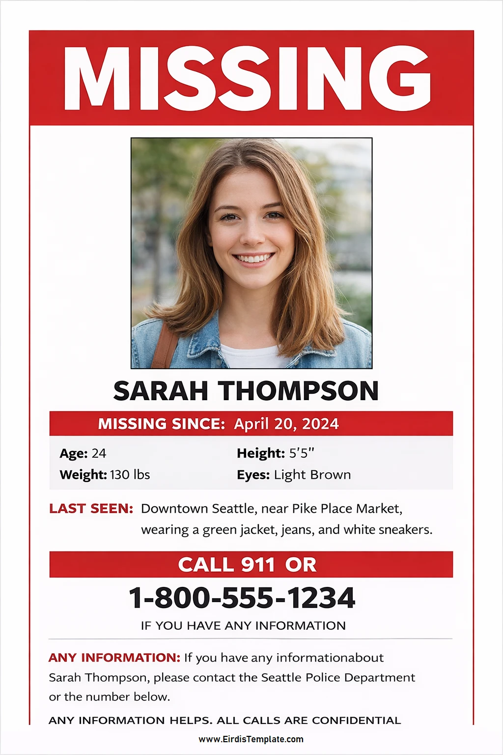 Missing Person Poster Template Missing Person Poster Template