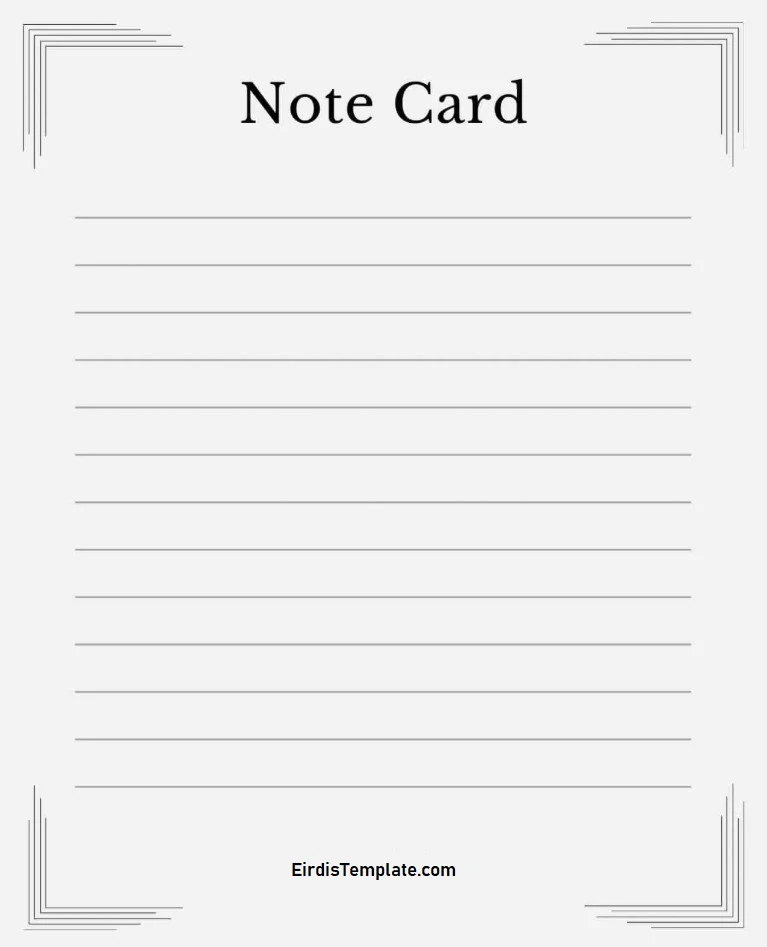 Simple Blank Note Card Template