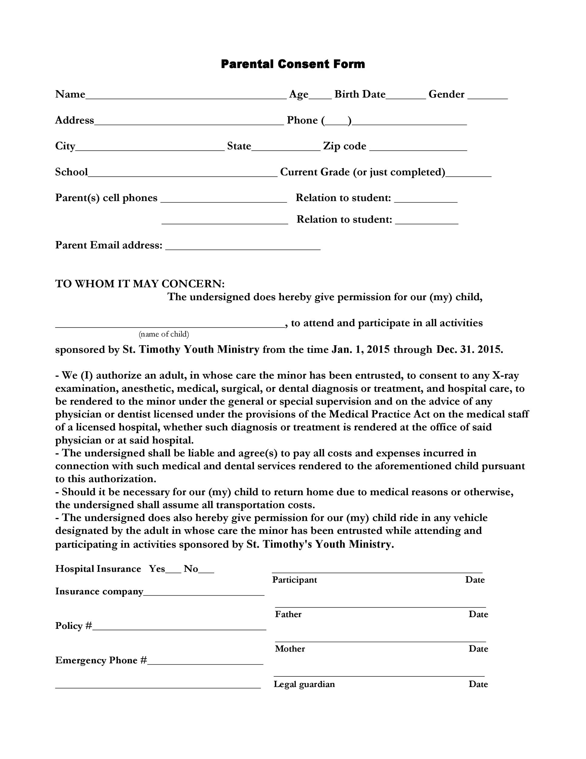 Parent Consent Form Parent Consent Form