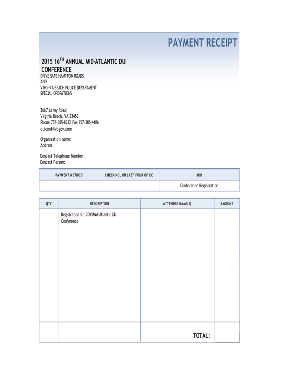 Payment Receipt Template Payment Receipt Template