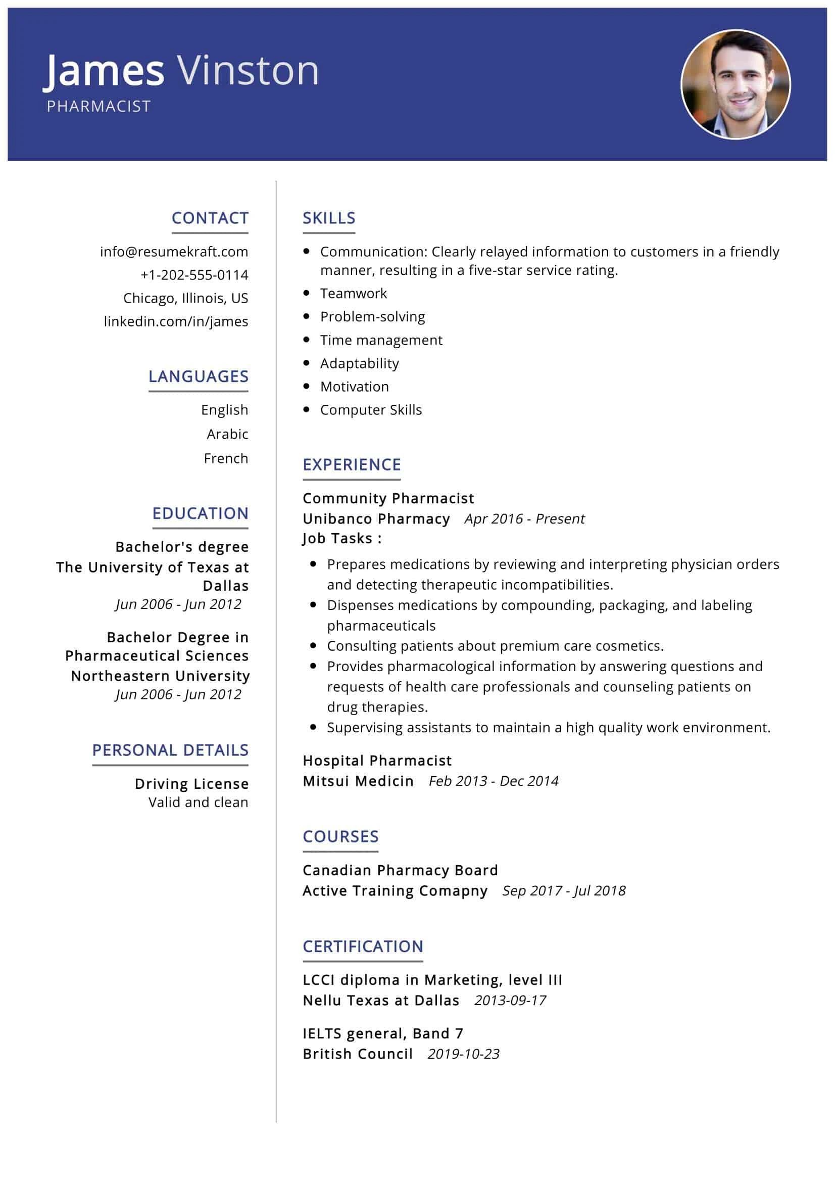 Pharmacist Resume Template Example Pharmacist Resume Template Example
