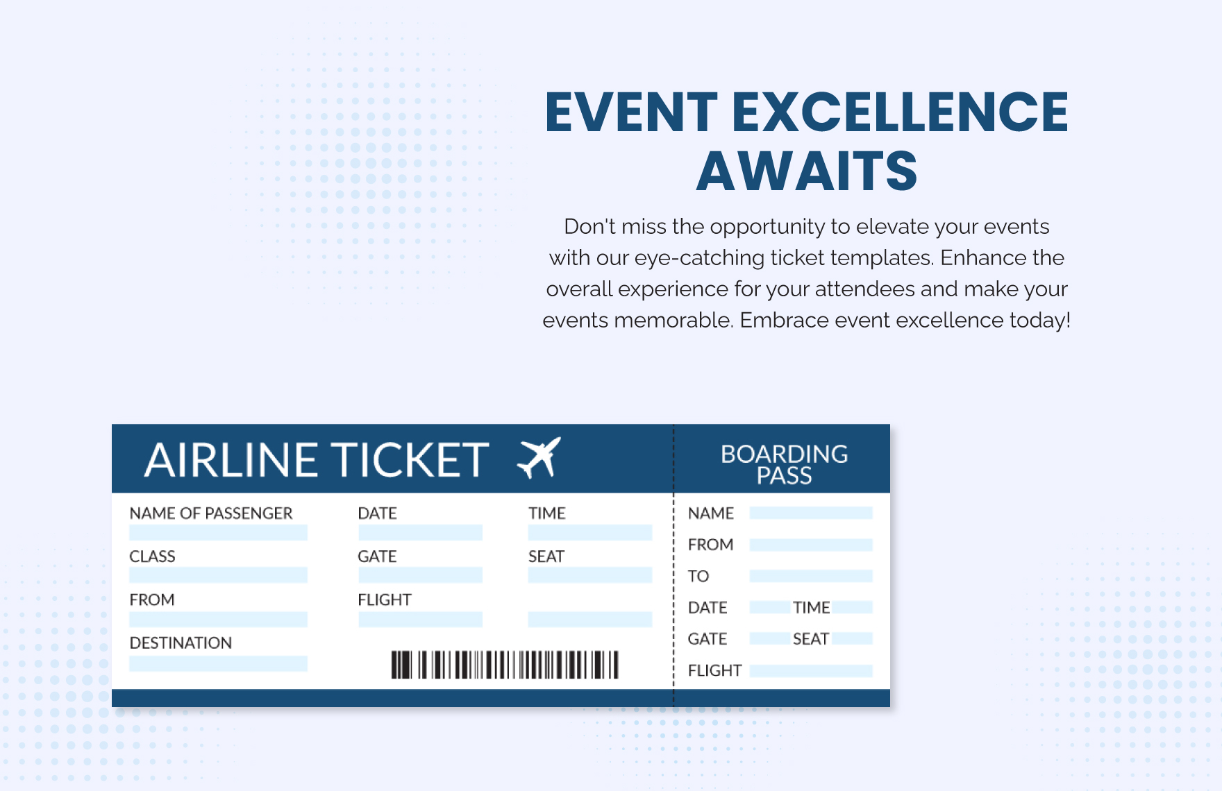 Plane Ticket Template Plane Ticket Template