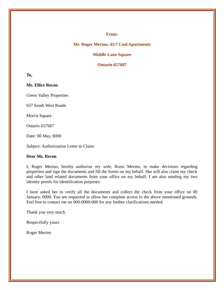 Authorization Letter Template (Word)
