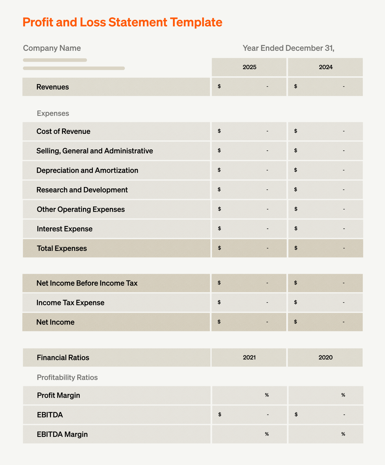 Profit And Loss Account Template Profit And Loss Account Template