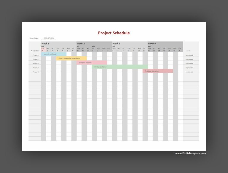 Free Customizable Project Schedule Template