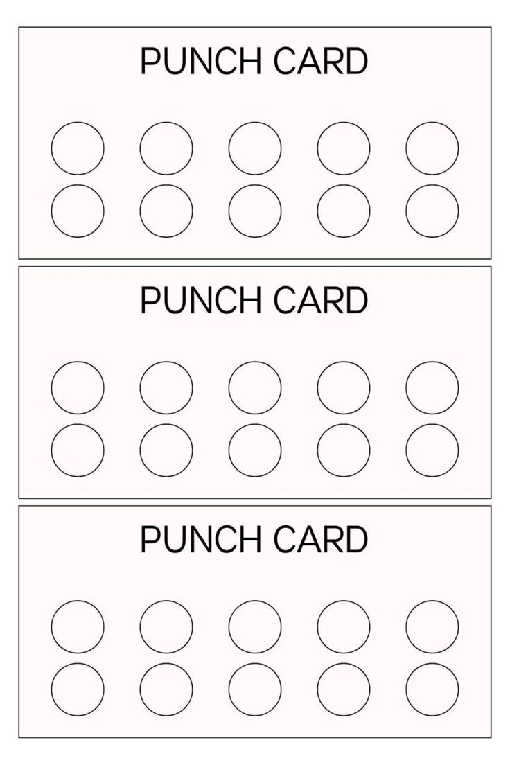 Punch Card Template Punch Card Template
