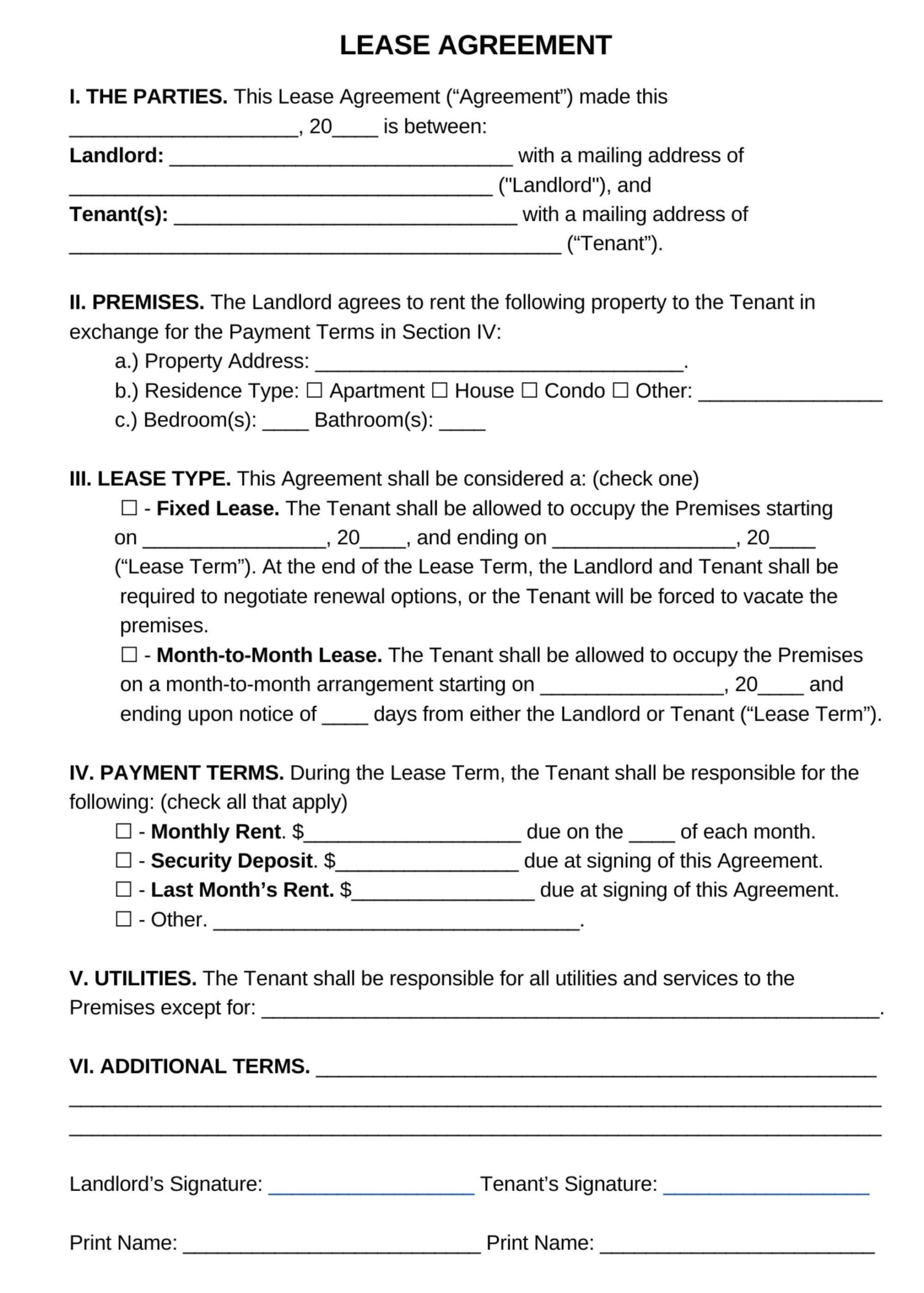 Rental Agreement Template Rental Agreement Template