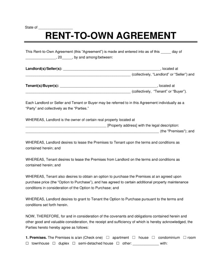 Sample Rent-To-Own Agreement Sample Rent-To-Own Agreement