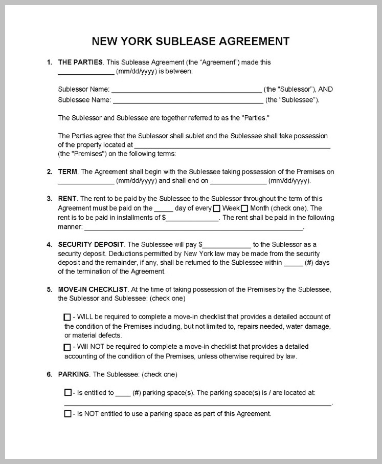 Sample Sublease Agreement Template Sample Sublease Agreement Template