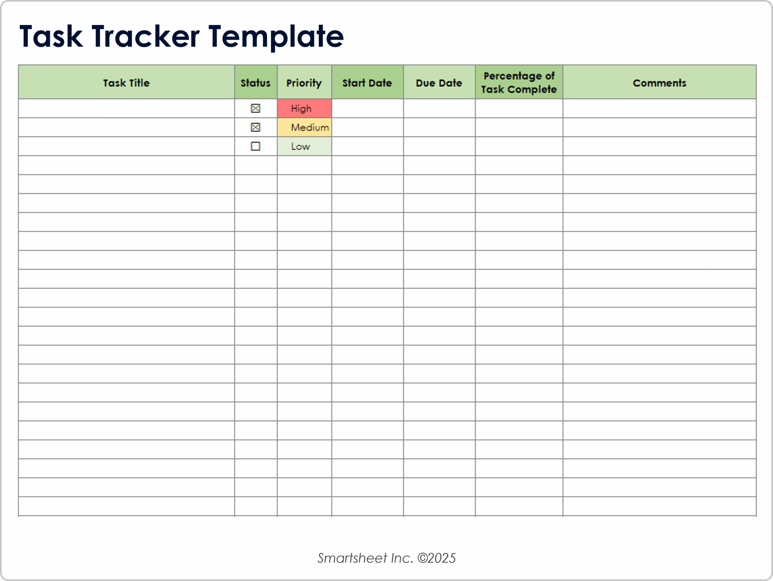 Sample Task Management Template Sample Task Management Template