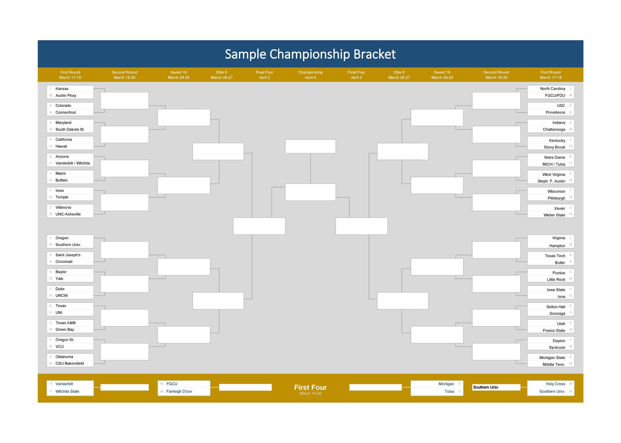 Sample Tournament Chart Template Sample Tournament Chart Template