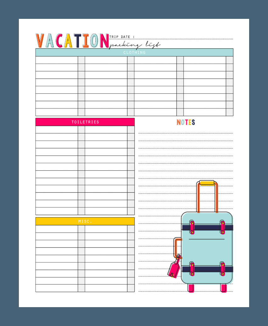 Sample Vacation Planner Template Sample Vacation Planner Template