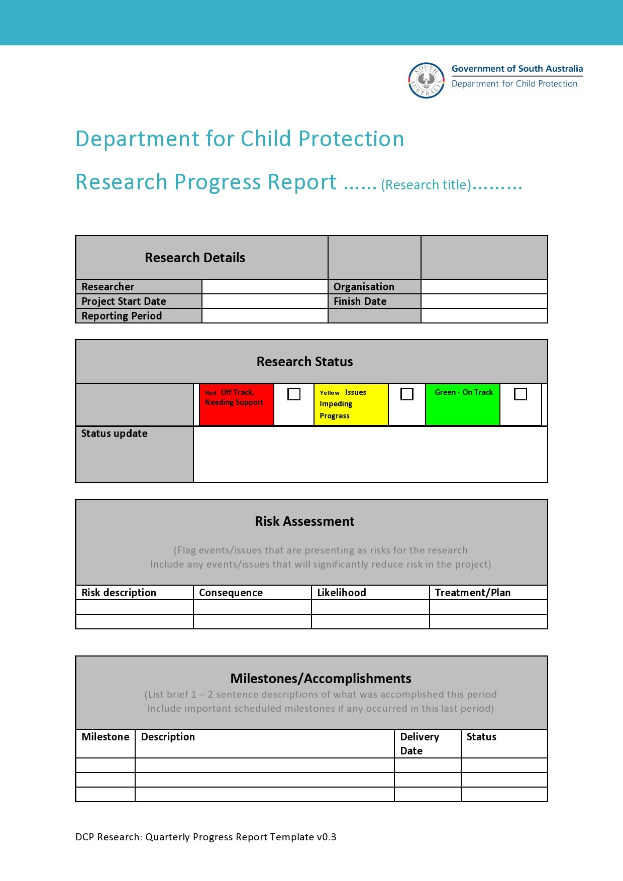 Sample of Progress Report Template Sample of Progress Report Template