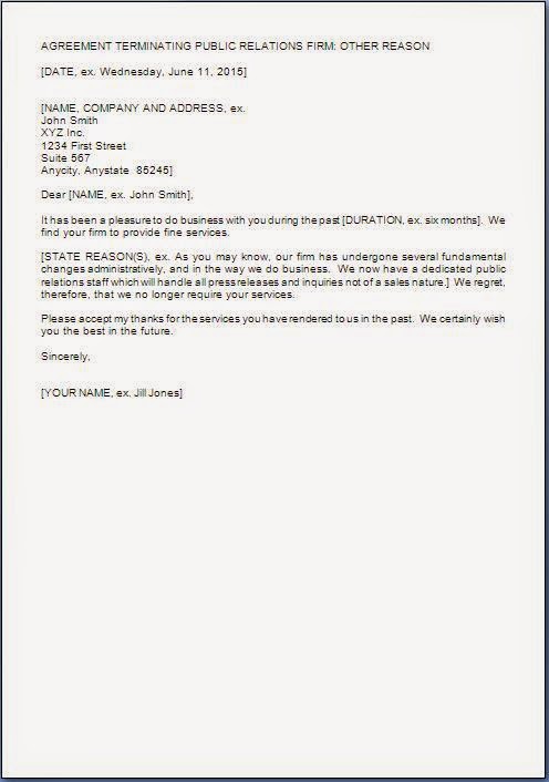 Service Contract Termination Letter Template Sample Service Contract Termination Letter Template Sample