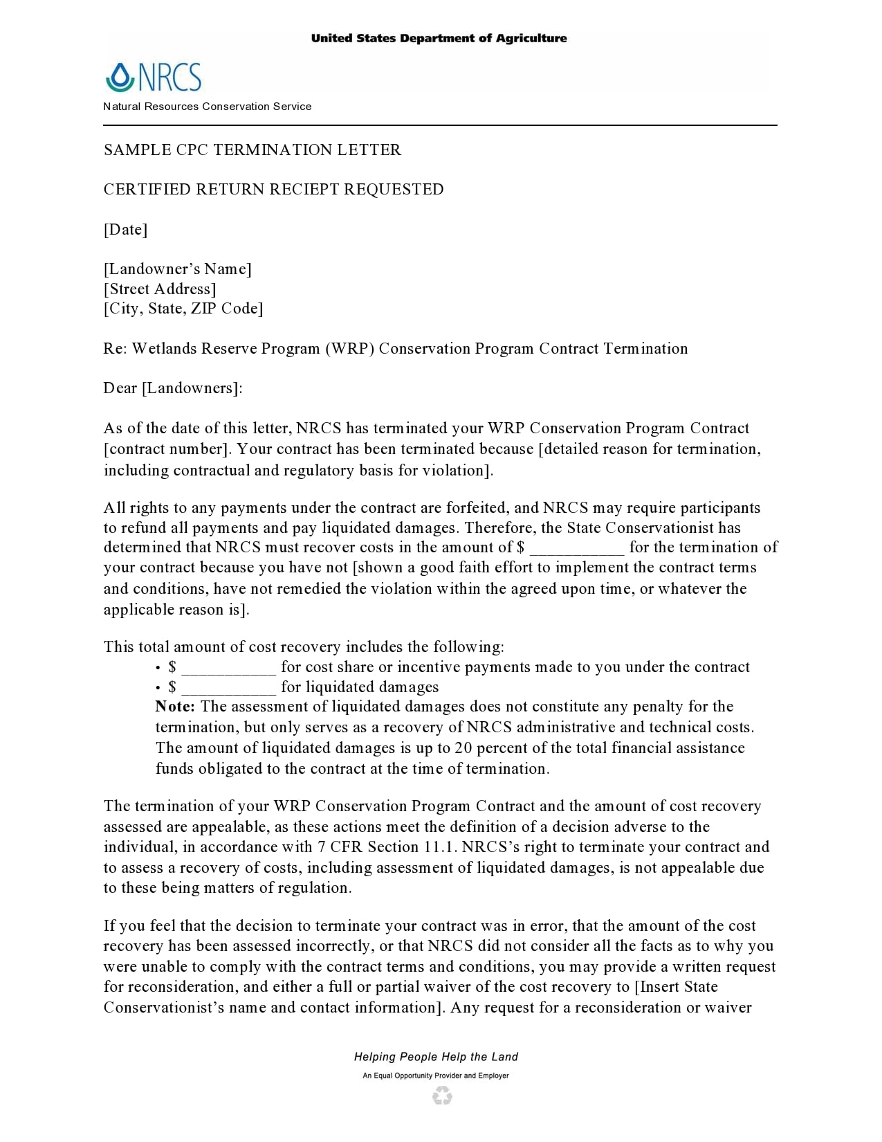 Service Contract Termination Letter Template Service Contract Termination Letter Template