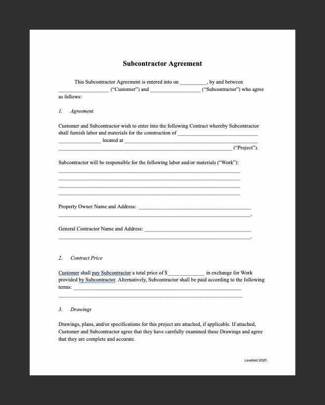 Subcontractor Agreement Template Subcontractor Agreement Template
