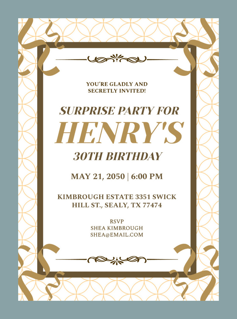 Surprise Party Invitation Template Example Surprise Party Invitation Template Example