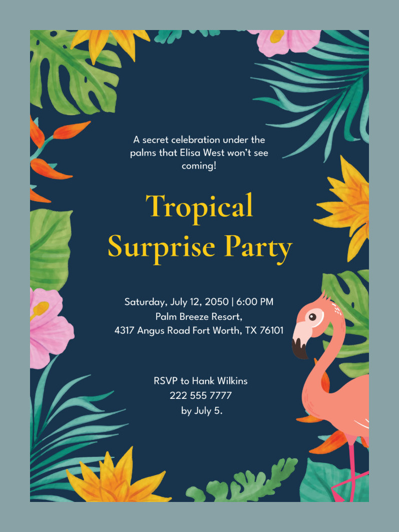 Surprise Party Invitation Template Sample Surprise Party Invitation Template Sample