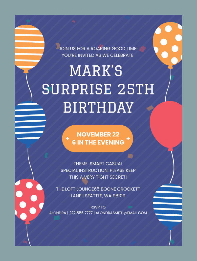 Surprise Party Invitation Template Surprise Party Invitation Template