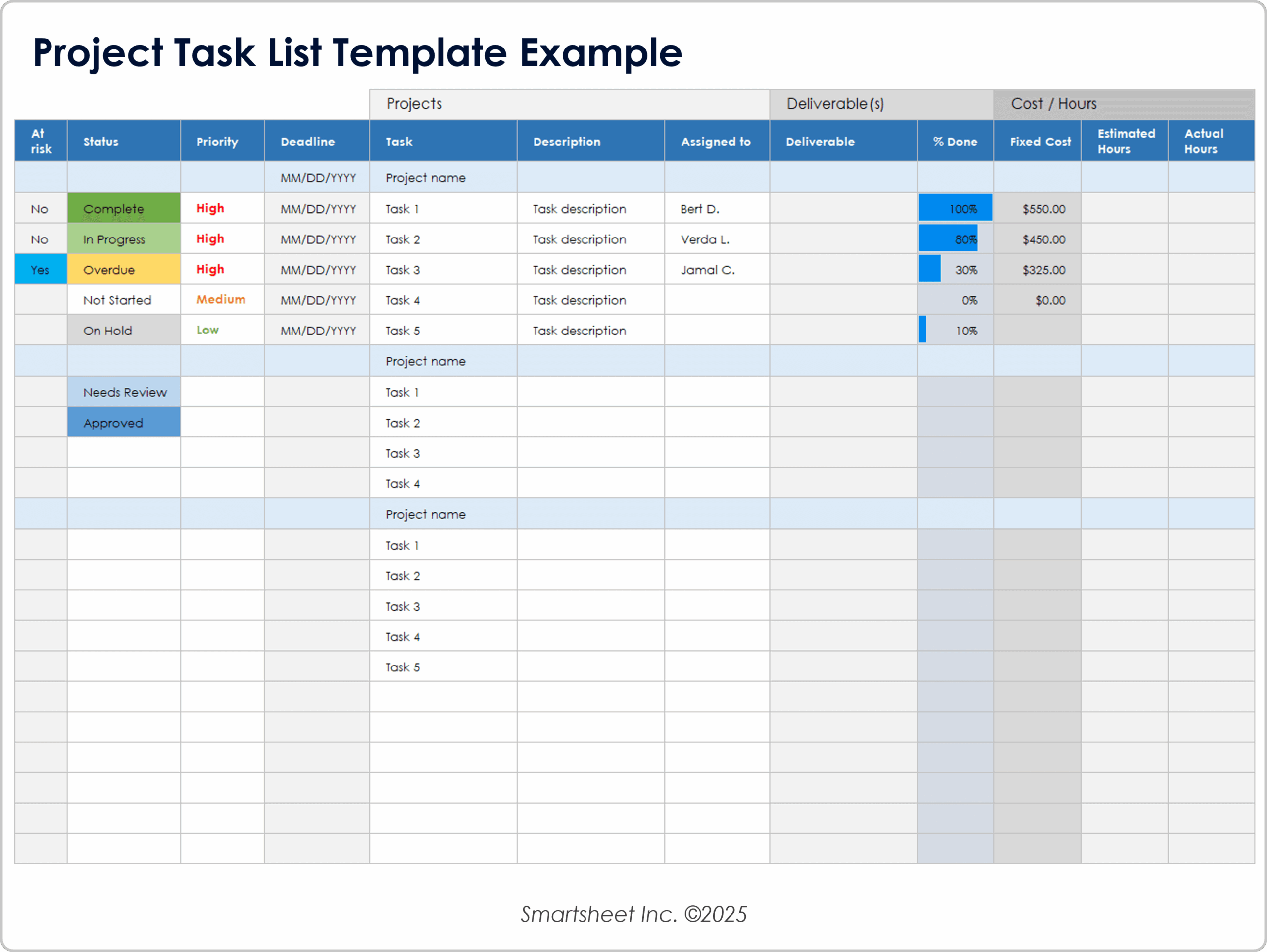 Task Management Template Example Task Management Template Example