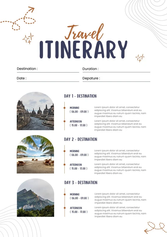 Vacation Itinerary Template Example Vacation Itinerary Template Example