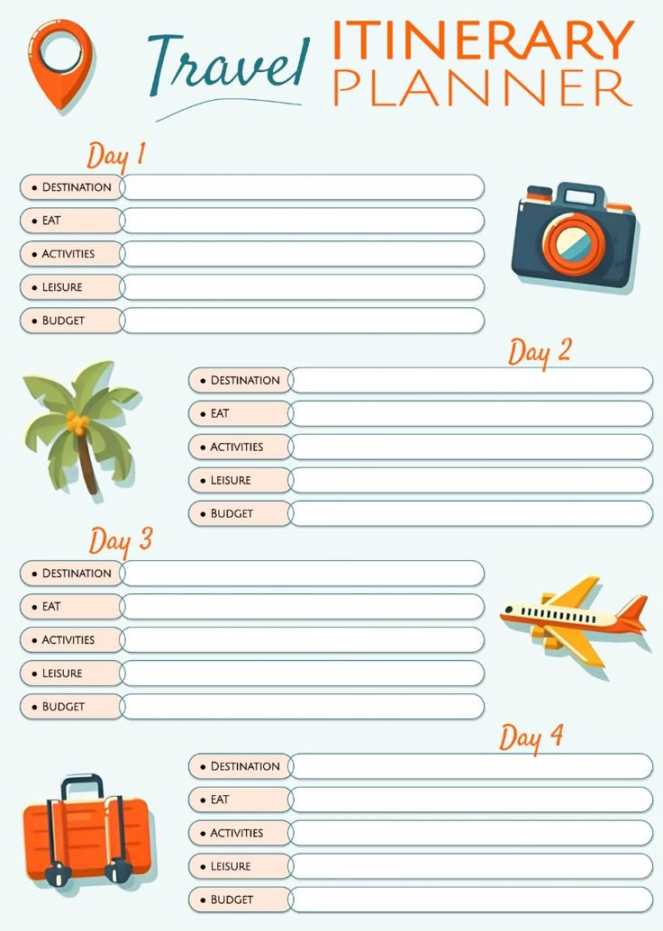 Vacation Itinerary Template Sample Vacation Itinerary Template Sample