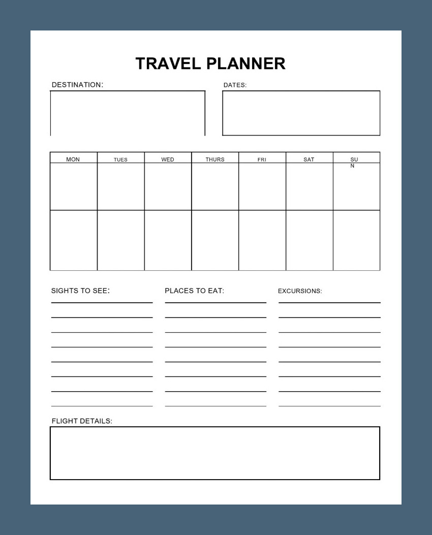 Vacation Planner Template Example Vacation Planner Template Example