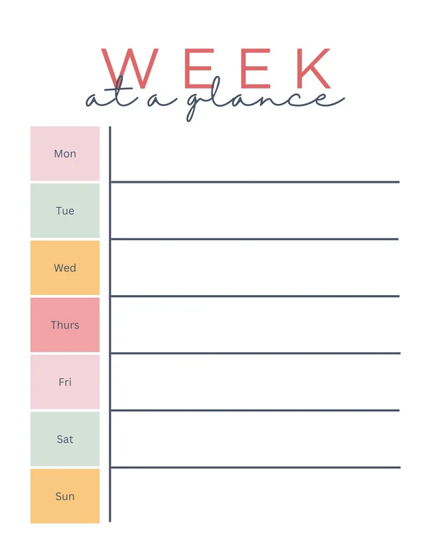 Weekly Calendar Template Example Weekly Calendar Template Example