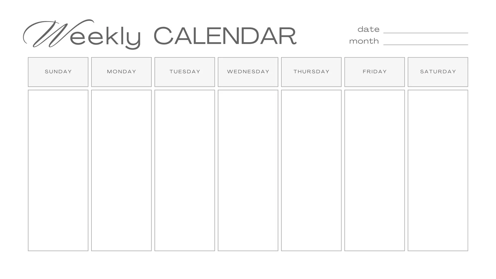 Weekly Calendar Template Sample Weekly Calendar Template Sample
