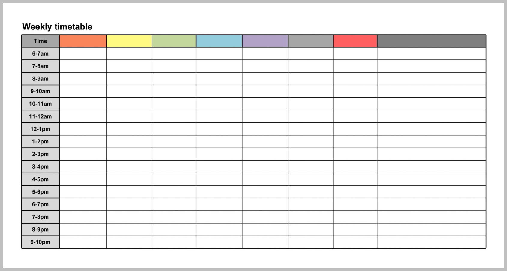 Weekly Schedule Template Sample Weekly Schedule Template Sample