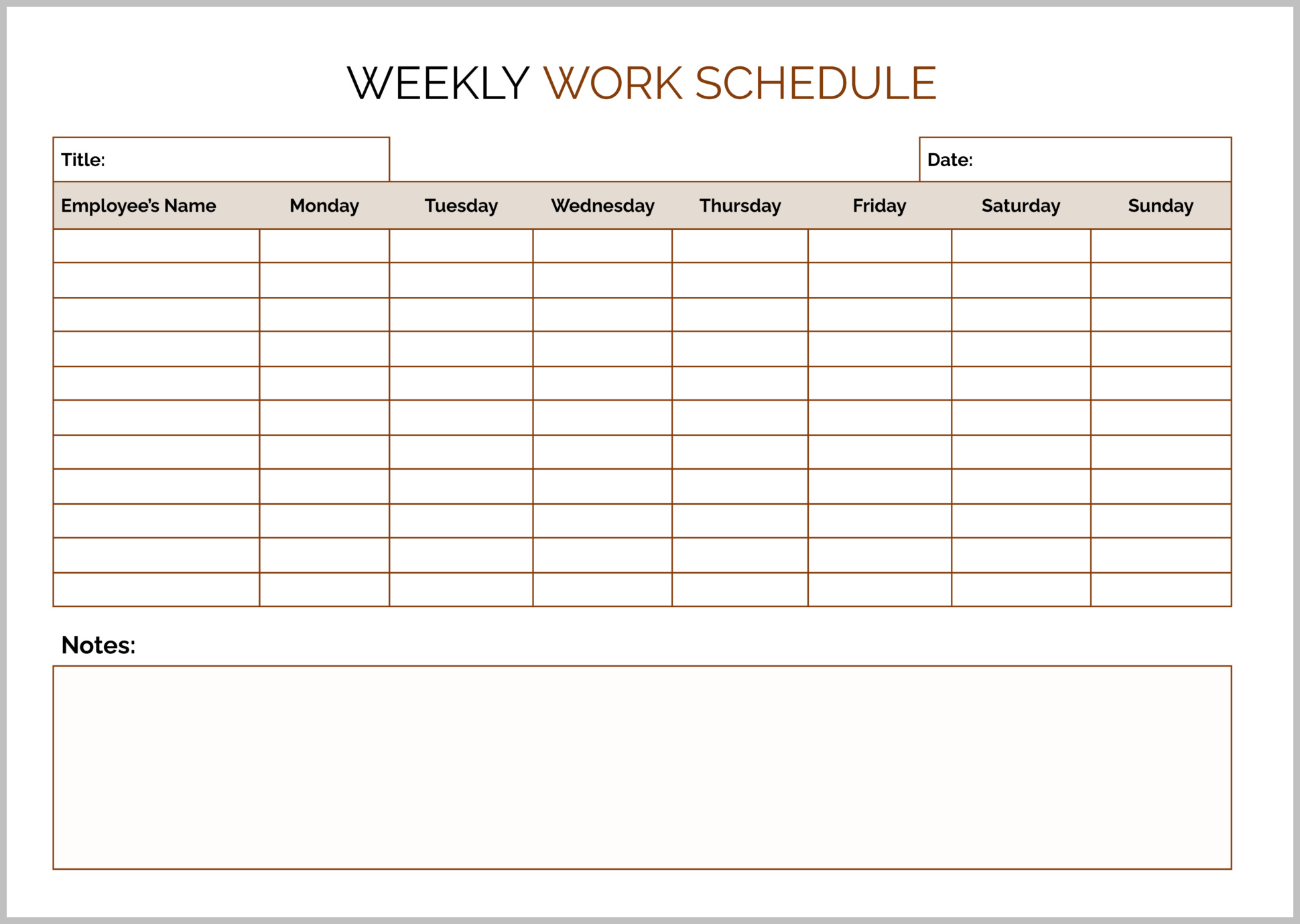 Weekly Schedule Template Weekly Schedule Template