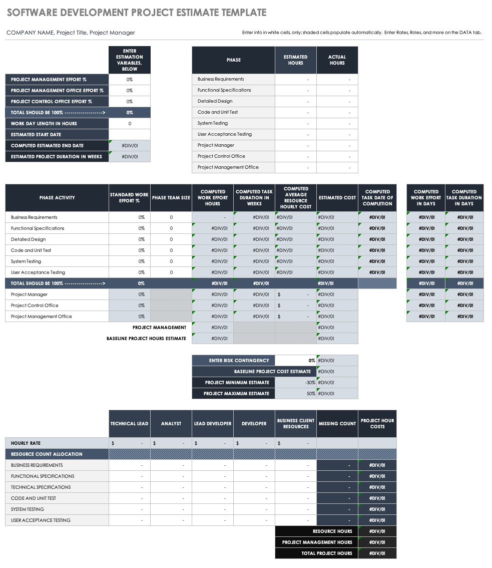 construction project estimate template construction project estimate template