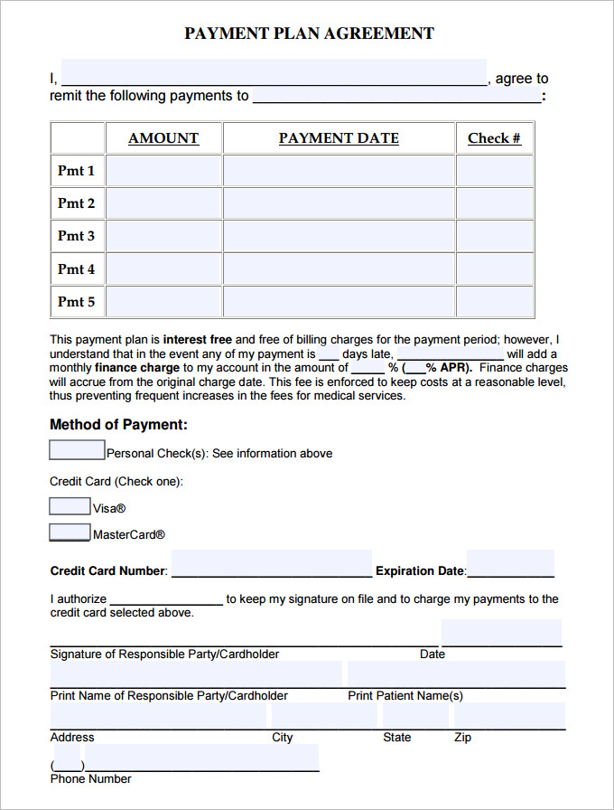 free payment plan agreement template free payment plan agreement template