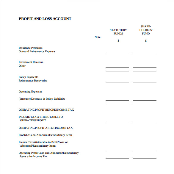 free printable profit and loss statement form free printable profit and loss statement form