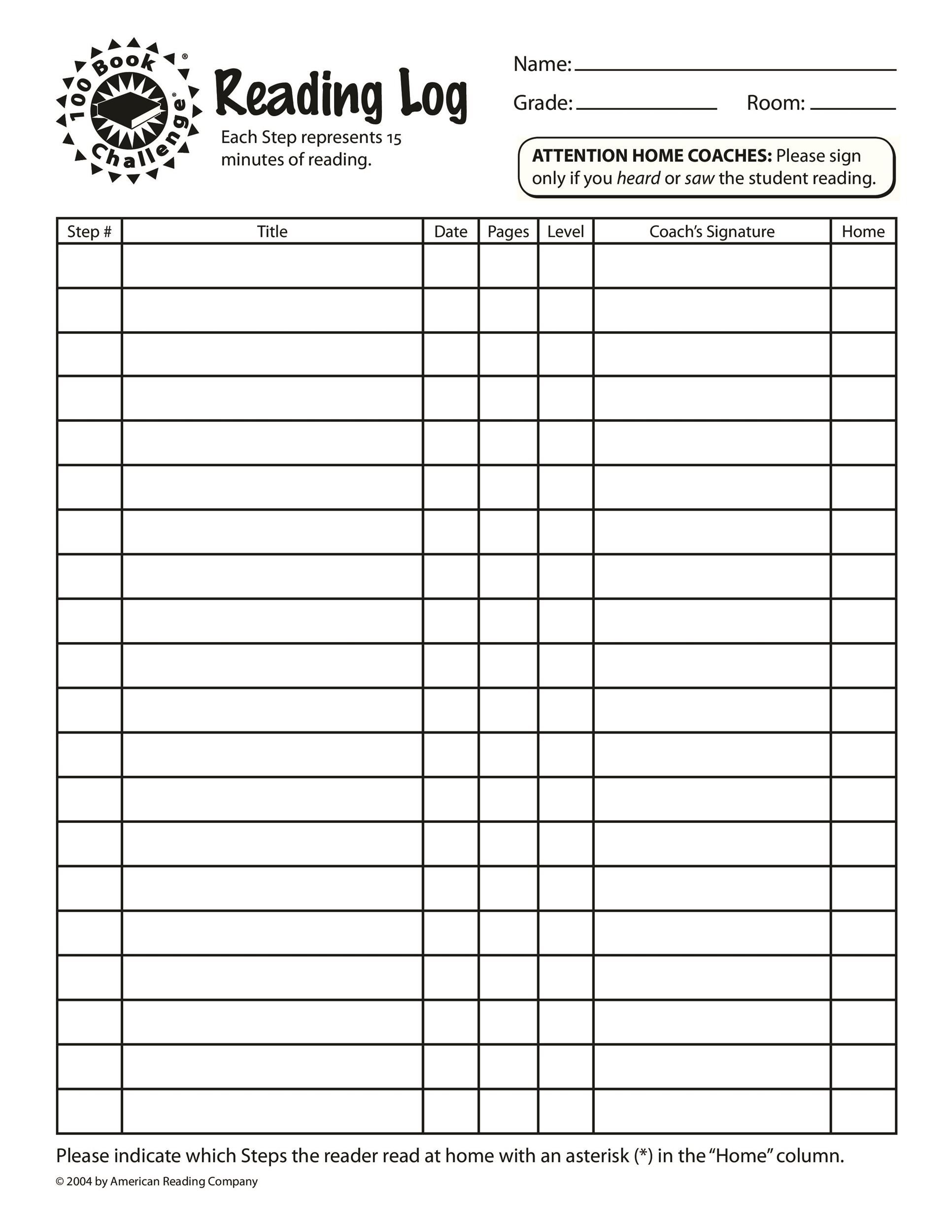 free printable reading log pdf free printable reading log pdf