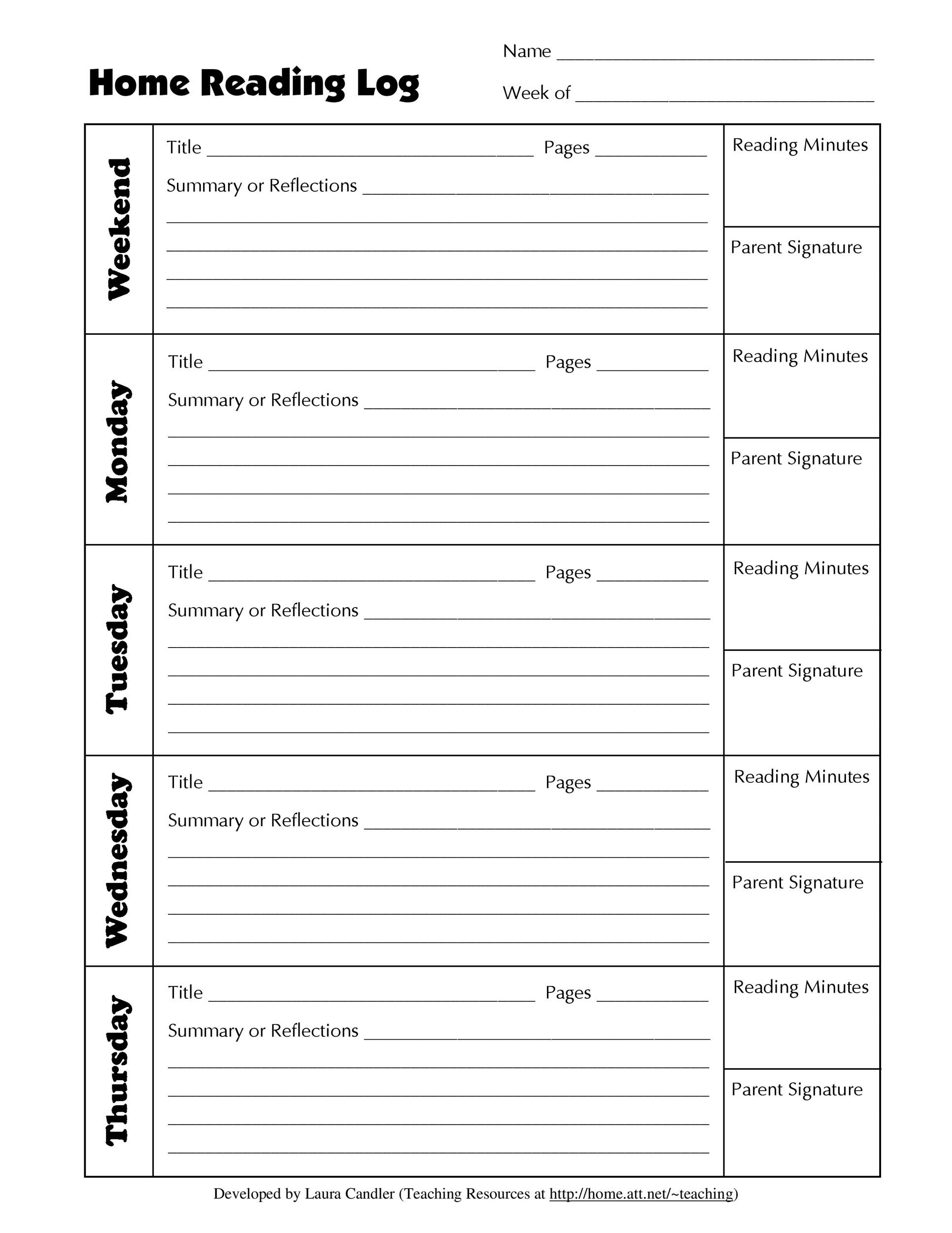 free printable reading log templates free printable reading log templates