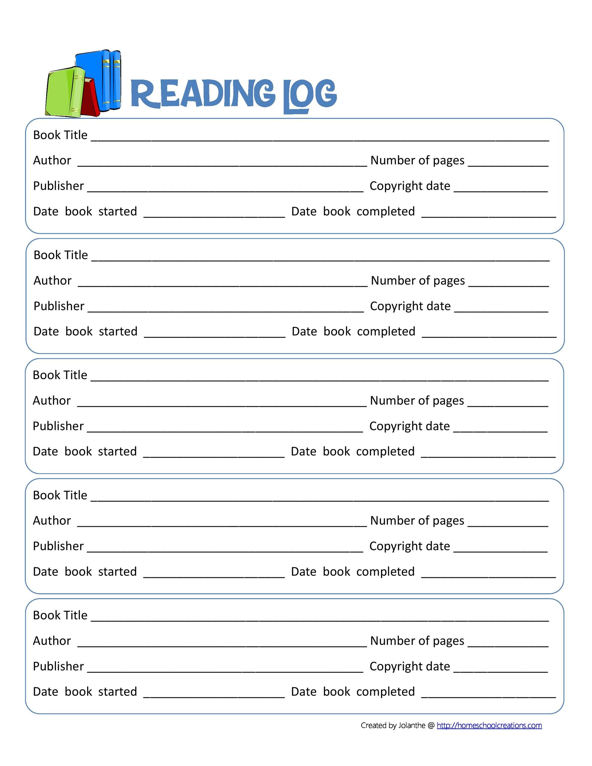 free reading logs printable free reading logs printable