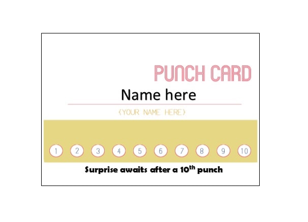 google docs punch card template google docs punch card template