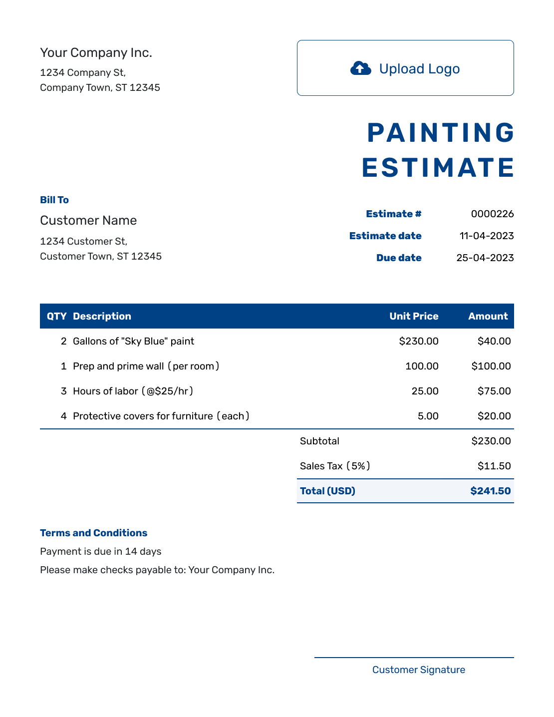 painting estimate template pdf painting estimate template pdf