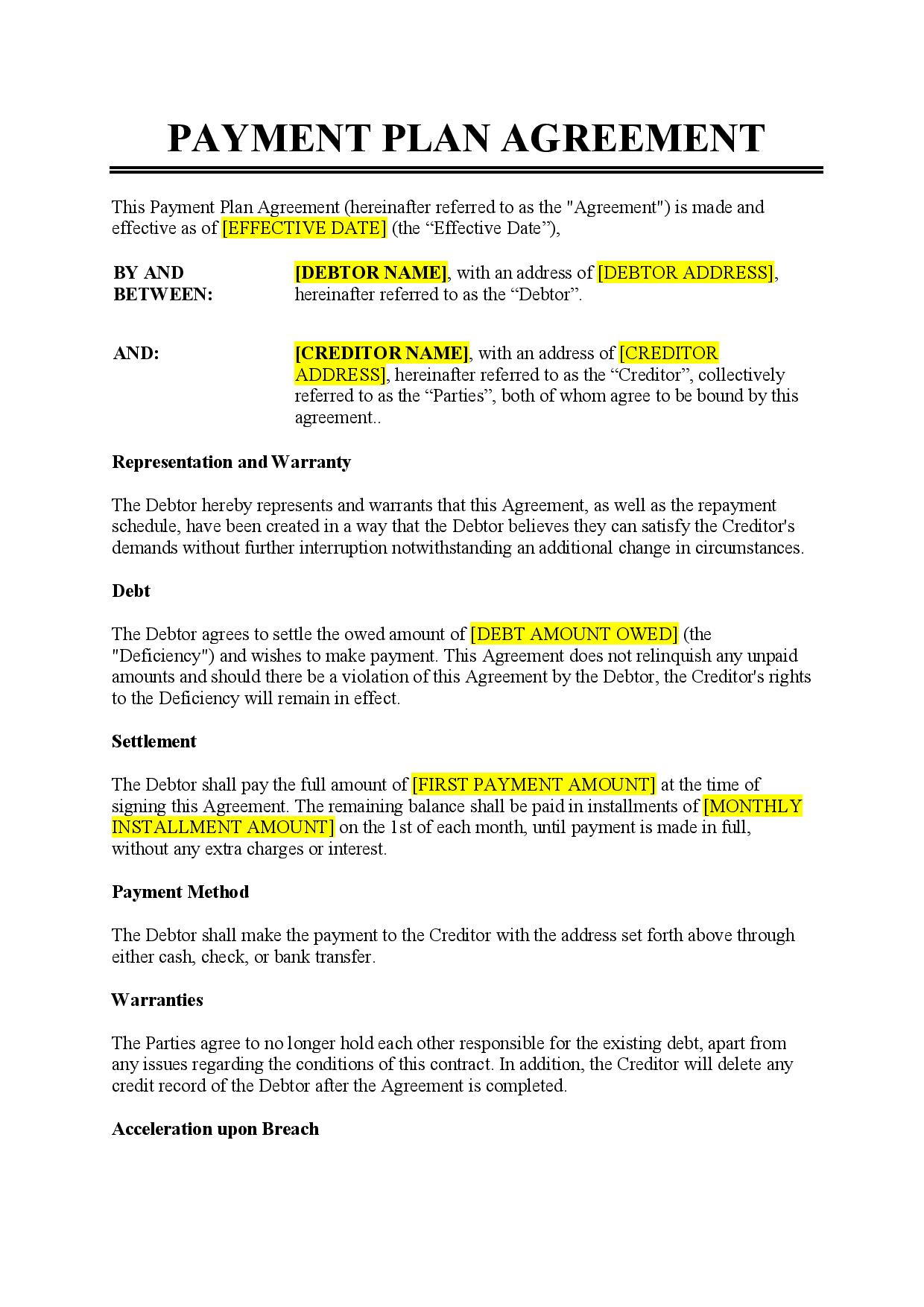 payment plan agreement template pdf payment plan agreement template pdf