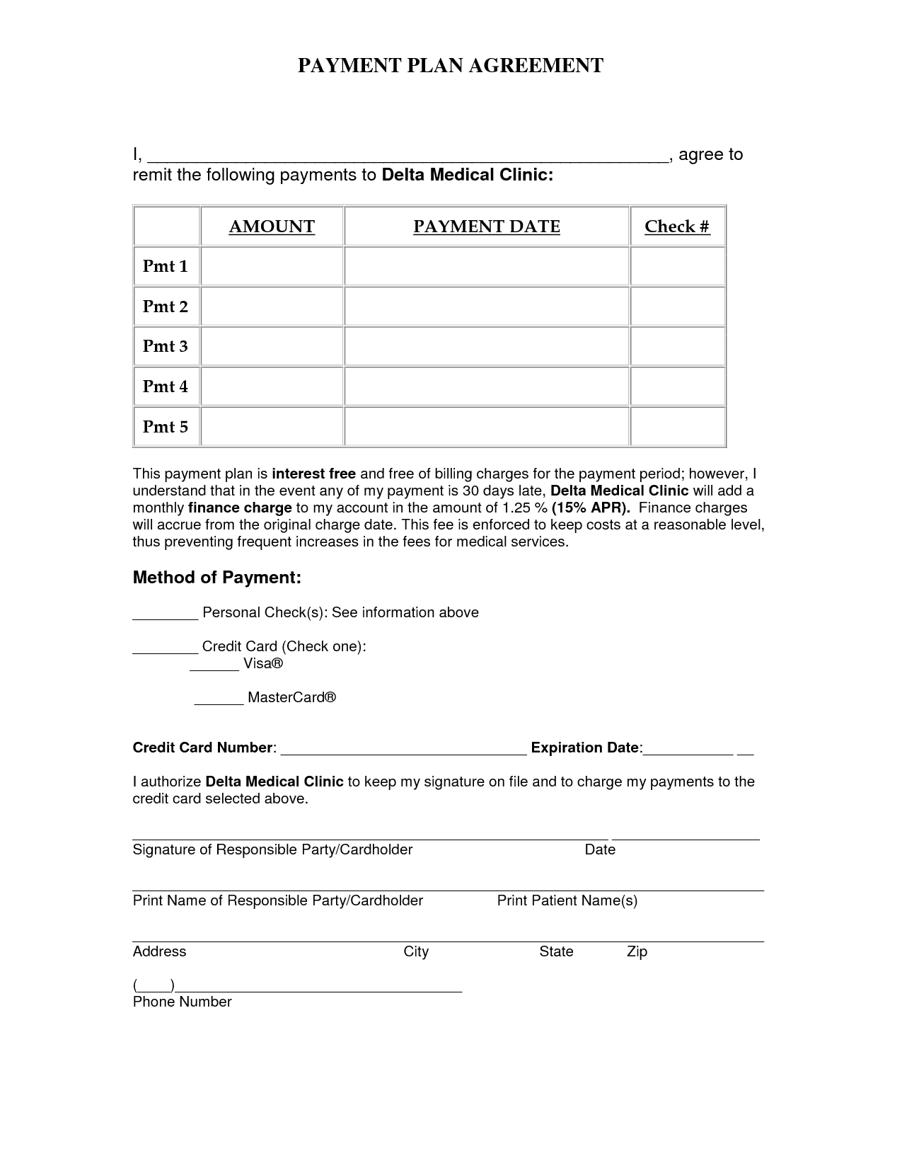 payment plan agreement template word payment plan agreement template word