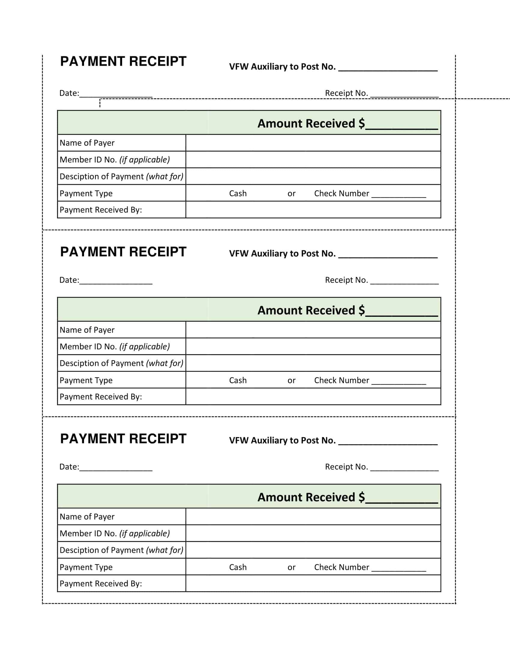 payment receipt template excel payment receipt template excel