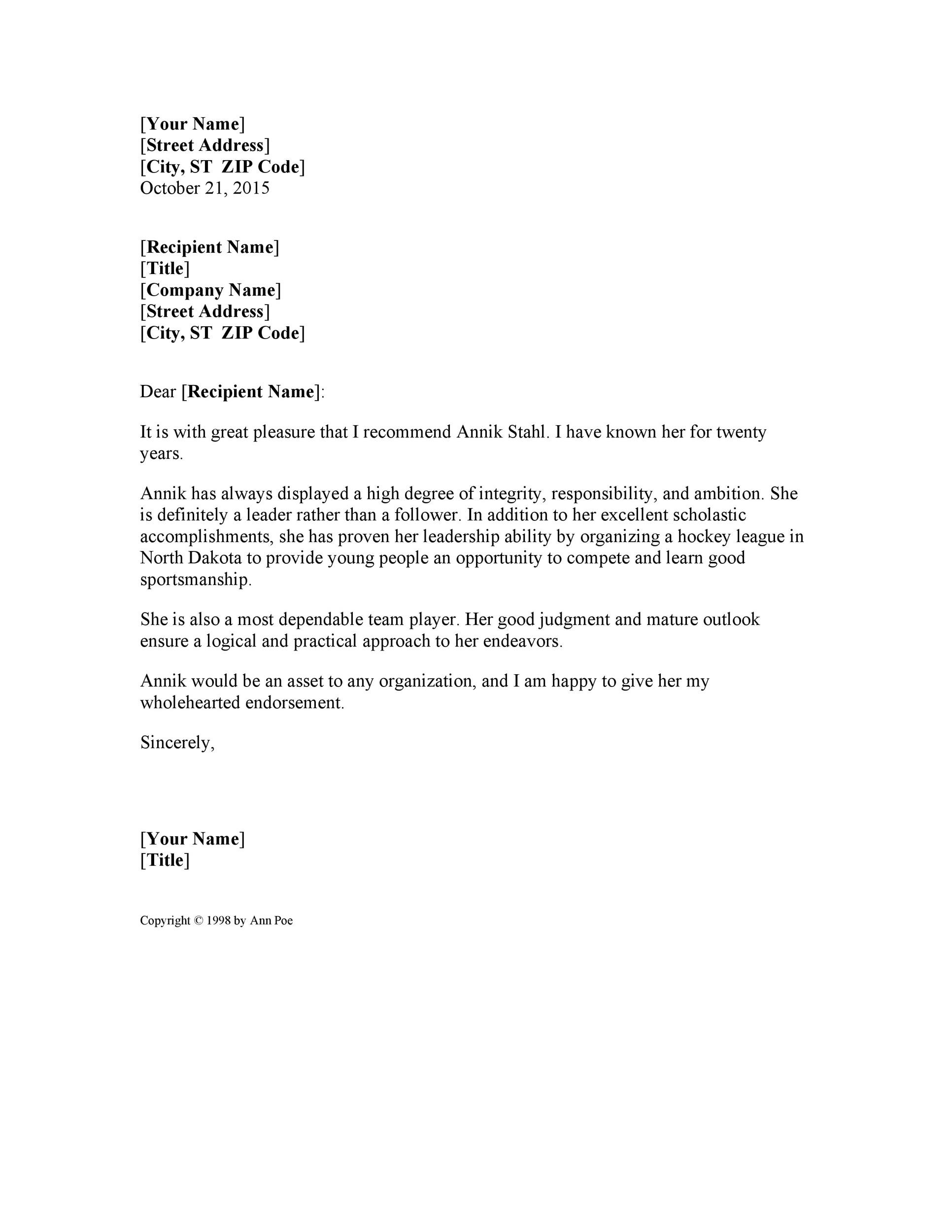 personal character reference letter personal character reference letter