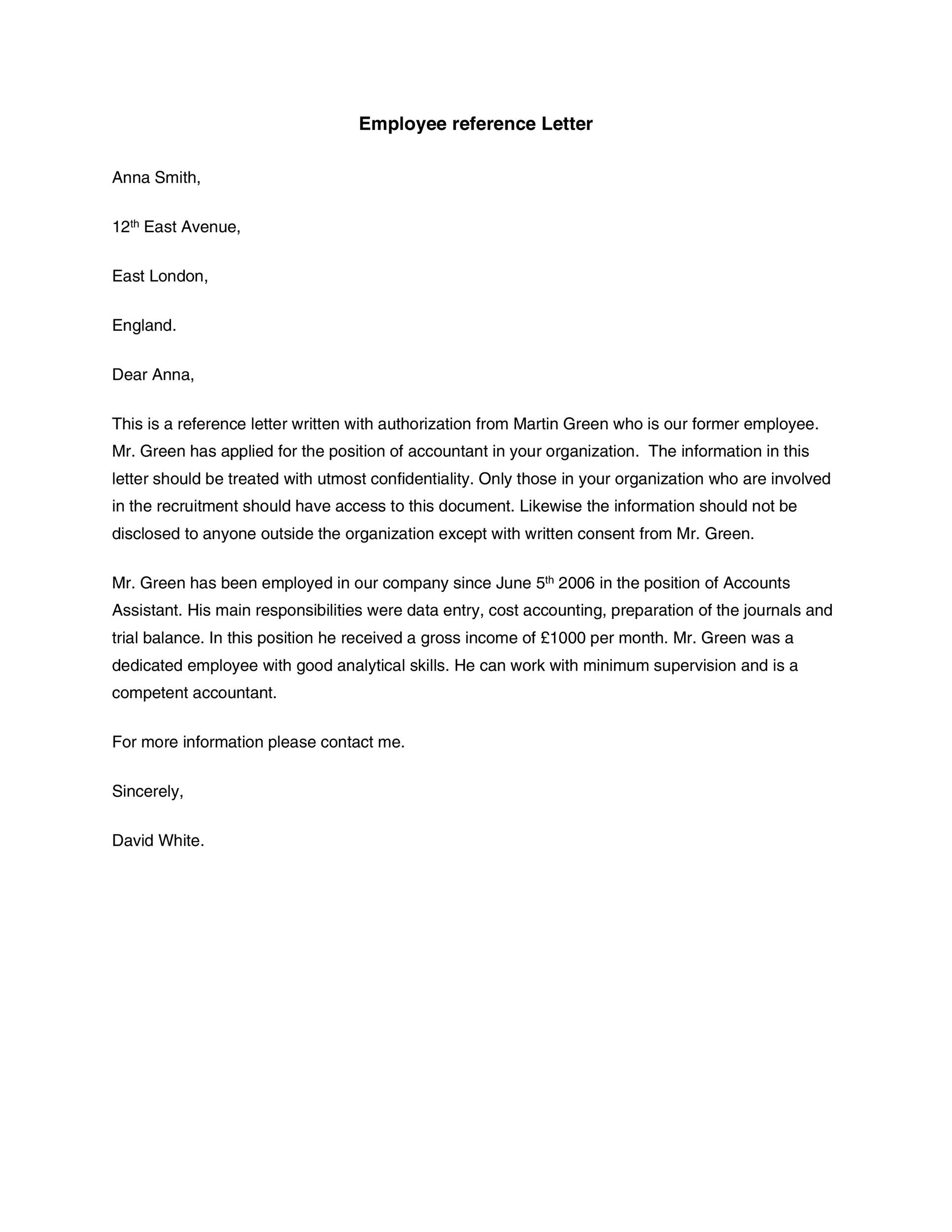 personal reference letter template free personal reference letter template free